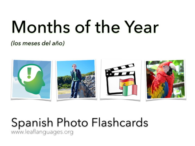 LEAF Spanish Photo Flashcards - Months of the Year / Meses del Año