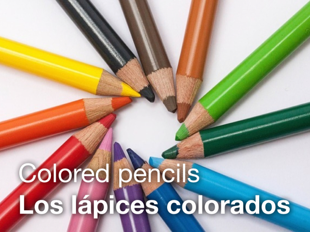 LEAF Spanish Photo Flashcards - Colored Pencils / Lápices Colorados